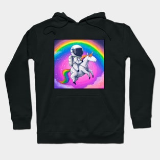 Astronaut Riding Rainbowcorn Hoodie